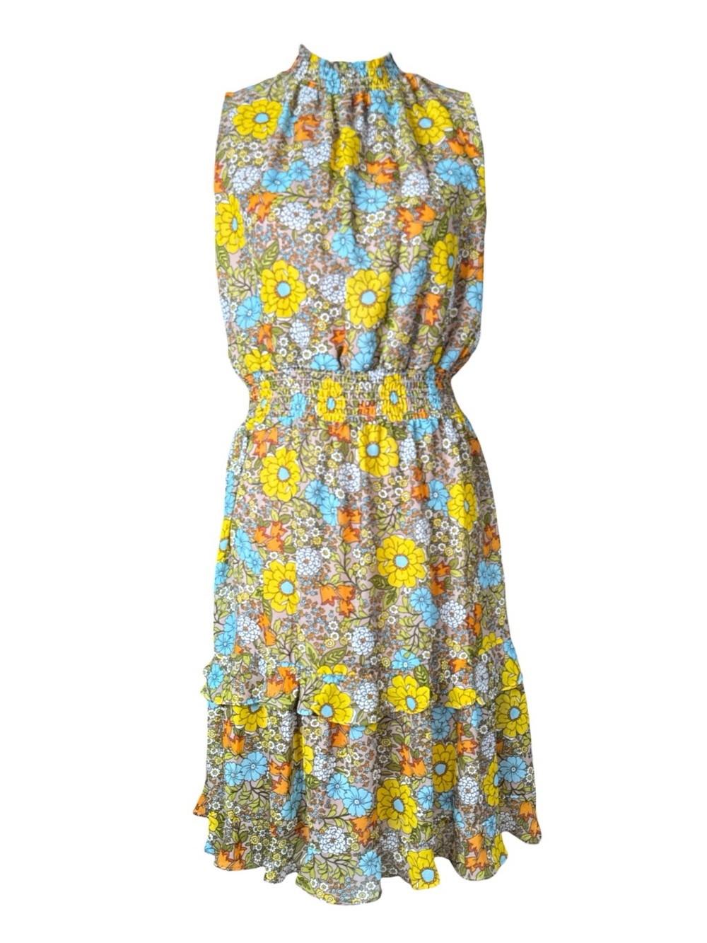 EMMA & MICHELE Sleeveless Floral Midi Dress